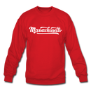Massachusetts Sweatshirt - Hand Lettered Massachusetts Crewneck Sweatshirt - red