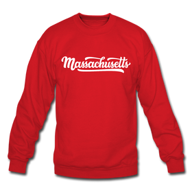 Massachusetts Sweatshirt - Hand Lettered Massachusetts Crewneck Sweatshirt - red