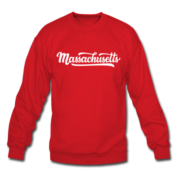 Massachusetts Sweatshirt - Hand Lettered Massachusetts Crewneck Sweatshirt - red