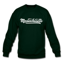 Massachusetts Sweatshirt - Hand Lettered Massachusetts Crewneck Sweatshirt - forest green
