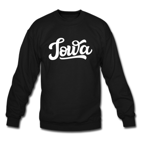 Iowa Sweatshirt - Hand Lettered Iowa Crewneck Sweatshirt - black