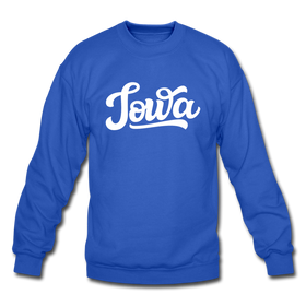 Iowa Sweatshirt - Hand Lettered Iowa Crewneck Sweatshirt - royal blue