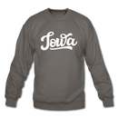 Iowa Sweatshirt - Hand Lettered Iowa Crewneck Sweatshirt - asphalt gray