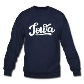 Iowa Sweatshirt - Hand Lettered Iowa Crewneck Sweatshirt - navy