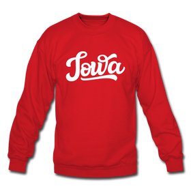 Iowa Sweatshirt - Hand Lettered Iowa Crewneck Sweatshirt - red