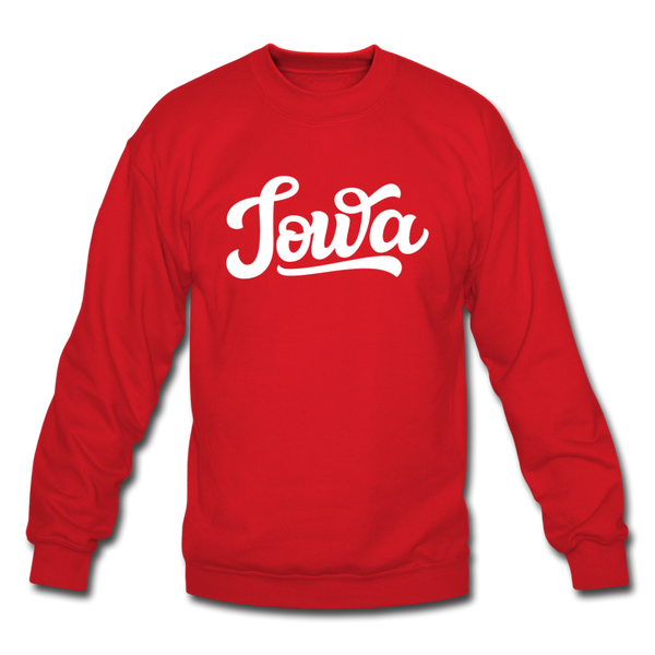Iowa Sweatshirt - Hand Lettered Iowa Crewneck Sweatshirt - red