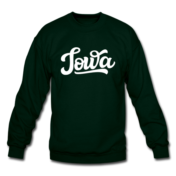 Iowa Sweatshirt - Hand Lettered Iowa Crewneck Sweatshirt - forest green