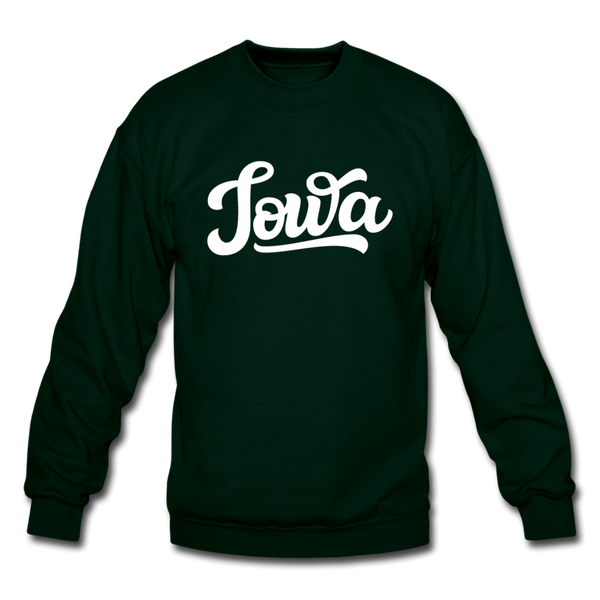 Iowa Sweatshirt - Hand Lettered Iowa Crewneck Sweatshirt - forest green