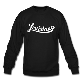 Louisiana Sweatshirt - Hand Lettered Louisiana Crewneck Sweatshirt - black