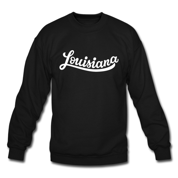 Louisiana Sweatshirt - Hand Lettered Louisiana Crewneck Sweatshirt - black
