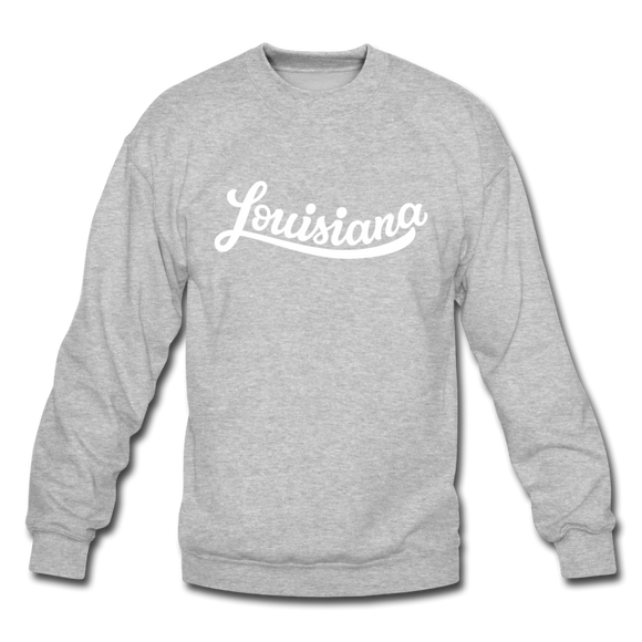 Louisiana Sweatshirt - Hand Lettered Louisiana Crewneck Sweatshirt - heather gray