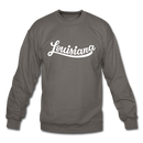 Louisiana Sweatshirt - Hand Lettered Louisiana Crewneck Sweatshirt - asphalt gray