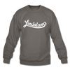 Louisiana Sweatshirt - Hand Lettered Louisiana Crewneck Sweatshirt - asphalt gray