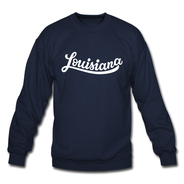 Louisiana Sweatshirt - Hand Lettered Louisiana Crewneck Sweatshirt - navy