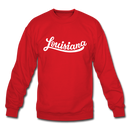 Louisiana Sweatshirt - Hand Lettered Louisiana Crewneck Sweatshirt - red