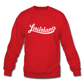 Louisiana Sweatshirt - Hand Lettered Louisiana Crewneck Sweatshirt - red