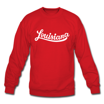 Louisiana Sweatshirt - Hand Lettered Louisiana Crewneck Sweatshirt - red