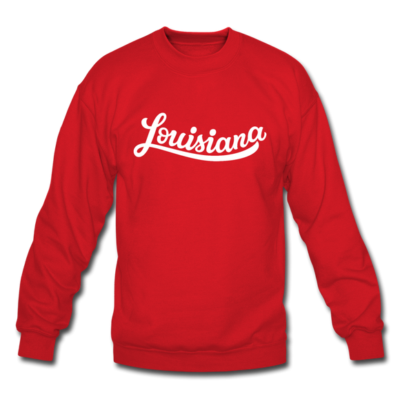 Louisiana Sweatshirt - Hand Lettered Louisiana Crewneck Sweatshirt - red