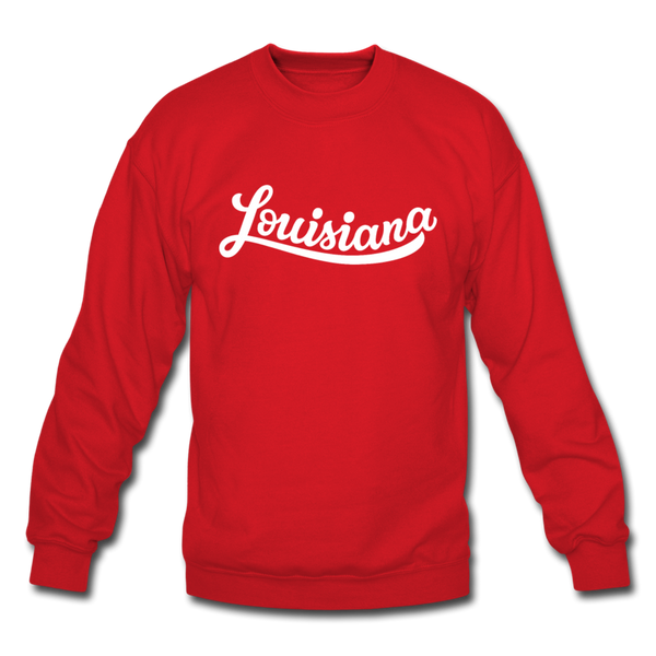 Louisiana Sweatshirt - Hand Lettered Louisiana Crewneck Sweatshirt - red