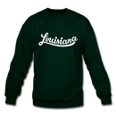 Louisiana Sweatshirt - Hand Lettered Louisiana Crewneck Sweatshirt - forest green