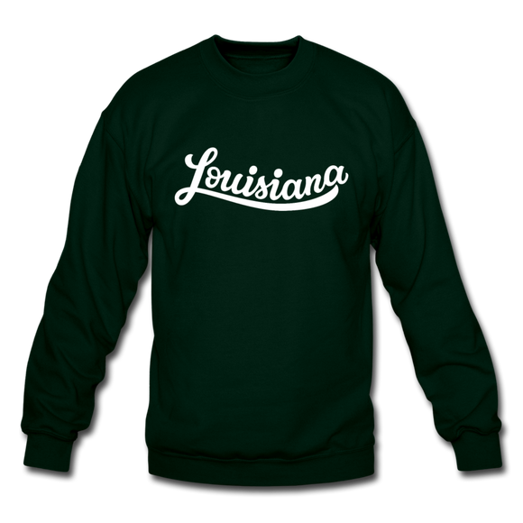 Louisiana Sweatshirt - Hand Lettered Louisiana Crewneck Sweatshirt - forest green