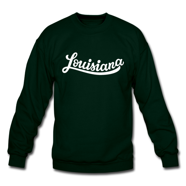 Louisiana Sweatshirt - Hand Lettered Louisiana Crewneck Sweatshirt - forest green