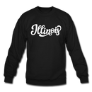 Illinois Sweatshirt - Hand Lettered Illinois Crewneck Sweatshirt - black