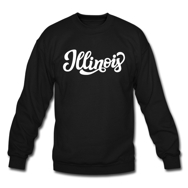 Illinois Sweatshirt - Hand Lettered Illinois Crewneck Sweatshirt - black