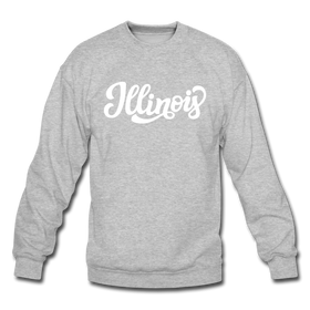 Illinois Sweatshirt - Hand Lettered Illinois Crewneck Sweatshirt - heather gray