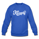 Illinois Sweatshirt - Hand Lettered Illinois Crewneck Sweatshirt - royal blue
