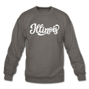 Illinois Sweatshirt - Hand Lettered Illinois Crewneck Sweatshirt - asphalt gray