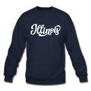 Illinois Sweatshirt - Hand Lettered Illinois Crewneck Sweatshirt - navy