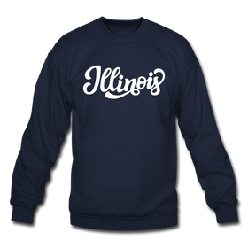 Illinois Sweatshirt - Hand Lettered Illinois Crewneck Sweatshirt - navy