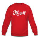 Illinois Sweatshirt - Hand Lettered Illinois Crewneck Sweatshirt - red
