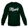 Illinois Sweatshirt - Hand Lettered Illinois Crewneck Sweatshirt - forest green