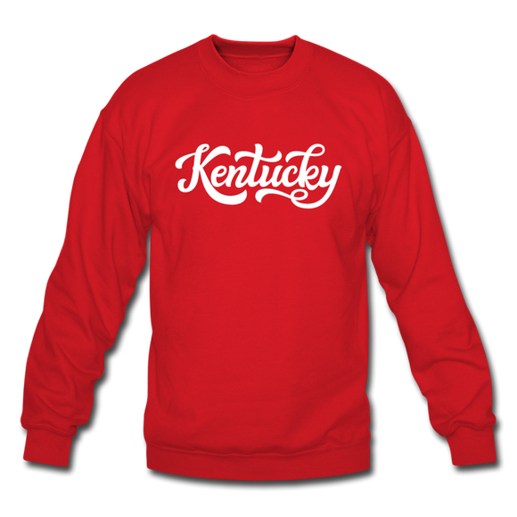 Kentucky Sweatshirt - Hand Lettered Kentucky Crewneck Sweatshirt - red