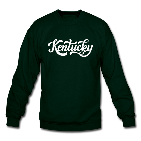 Kentucky Sweatshirt - Hand Lettered Kentucky Crewneck Sweatshirt - forest green