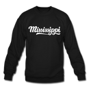 Mississippi Sweatshirt - Hand Lettered Mississippi Crewneck Sweatshirt - black