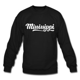 Mississippi Sweatshirt - Hand Lettered Mississippi Crewneck Sweatshirt - black