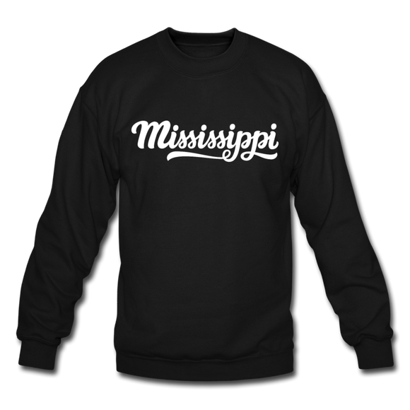 Mississippi Sweatshirt - Hand Lettered Mississippi Crewneck Sweatshirt - black