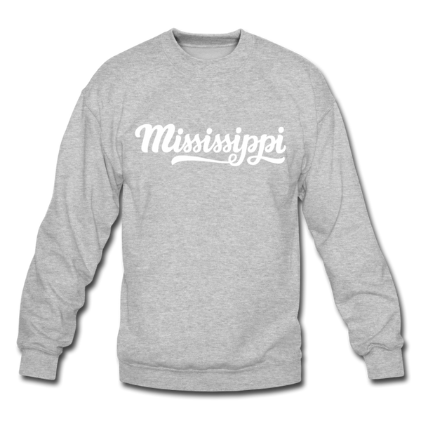 Mississippi Sweatshirt - Hand Lettered Mississippi Crewneck Sweatshirt - heather gray