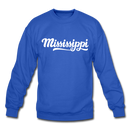 Mississippi Sweatshirt - Hand Lettered Mississippi Crewneck Sweatshirt - royal blue