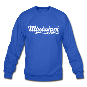 Mississippi Sweatshirt - Hand Lettered Mississippi Crewneck Sweatshirt - royal blue