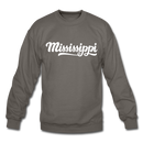 Mississippi Sweatshirt - Hand Lettered Mississippi Crewneck Sweatshirt - asphalt gray