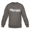 Mississippi Sweatshirt - Hand Lettered Mississippi Crewneck Sweatshirt - asphalt gray