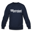 Mississippi Sweatshirt - Hand Lettered Mississippi Crewneck Sweatshirt - navy