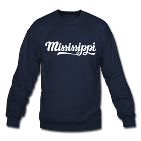 Mississippi Sweatshirt - Hand Lettered Mississippi Crewneck Sweatshirt - navy