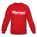 Mississippi Sweatshirt - Hand Lettered Mississippi Crewneck Sweatshirt - red