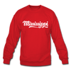 Mississippi Sweatshirt - Hand Lettered Mississippi Crewneck Sweatshirt - red