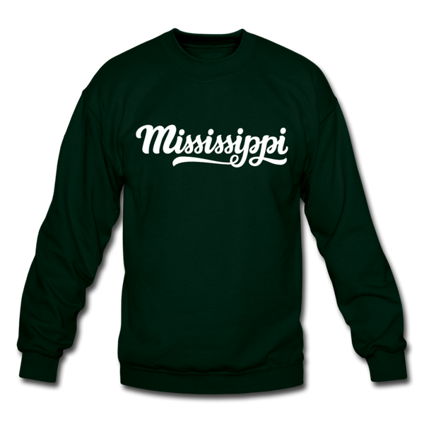 Mississippi Sweatshirt - Hand Lettered Mississippi Crewneck Sweatshirt - forest green